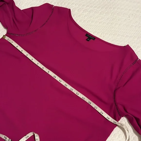 Two TALBOTS TOPS : 2(two) ladies M :black & fuchsia pink - Picture 8 of 11